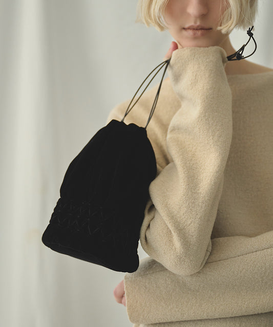 Velvet smocking bag