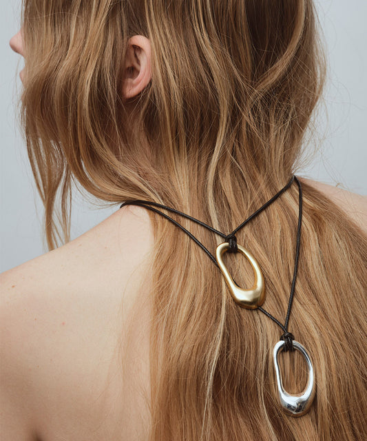 Bean motif cord necklace 2