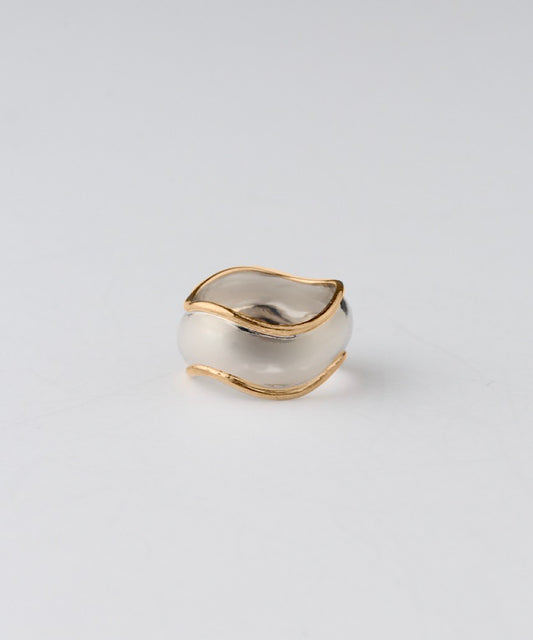 Wavy silver ring
