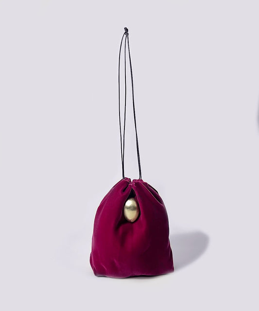 Velvet egg drawstring purse