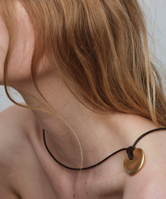 Bean cord necklace S