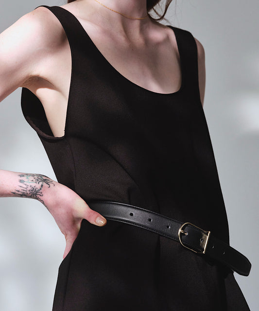Leather dress belt