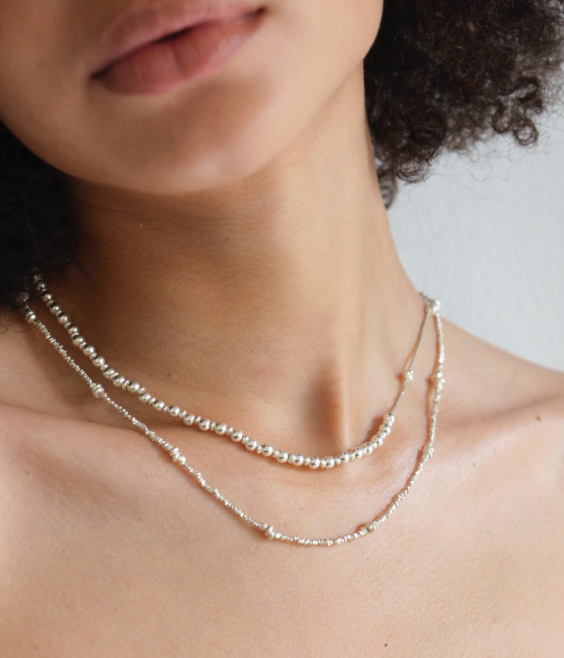 Silver beads long necklace - pearl｜222-270102 – JAMIRAY