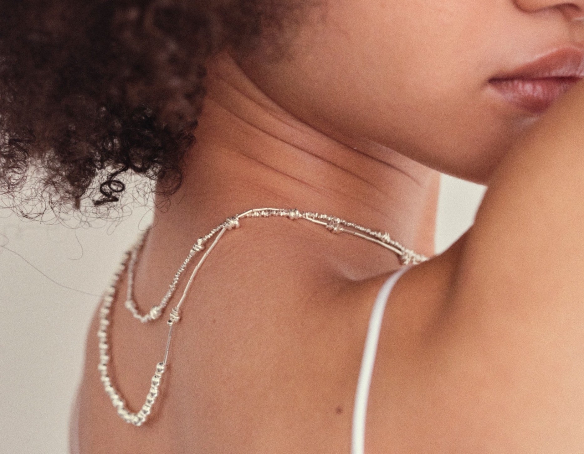 Silver beads long necklace - pearl｜222-270102 – JAMIRAY